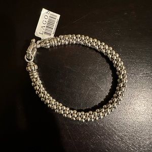 LAGOS Bold Caviar Rope Bracelet Sterling Silver Large Beads  NEW